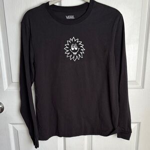 VANS Black long sleeve tee Sun graphic size Medium